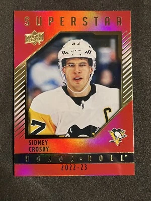 Sidney Crosby 2022-2023 UD Series 1 Red Rainbow Super Star Honor Roll HR-9 - Image 1 of 2