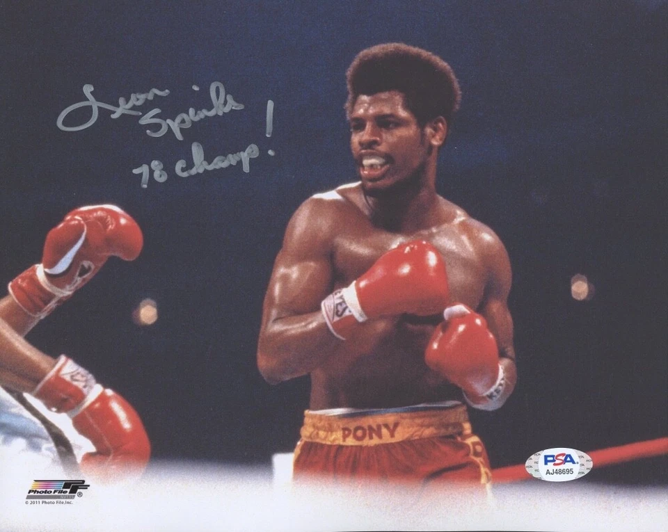 Leon Spinks Boxing Champion Signed 8x10 Photo PSA COA Muhammad Ali D - Image 1 of 1