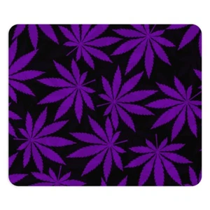 Purple Haze Cannabis Weed Leaf Print Mouse Pad 8" Round or Rectangle - Picture 1 of 11