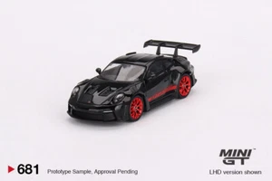 MINI GT Porsche 911 (992) GT3 RS negro con rojo pirotecnia #681 ~ 1/64 - Imagen 1 de 3