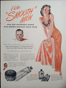 1946 MENNEN Menthol Iced Lather Shave Sexy Gal, I like smooth men - Picture 1 of 1
