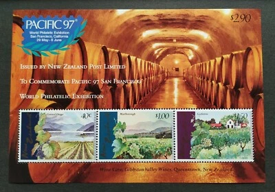 1997 New Zealand Vineyards Fruits Grapes Pacific World Stamp Exhibition MS MNH - Image 1 of 2