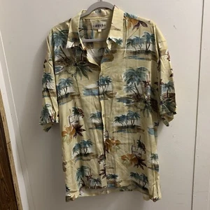 Campa Moda Shirt Yellow Large Pt To Pit 25” Length 30.5” Short Sleeves Vintage - Picture 1 of 3
