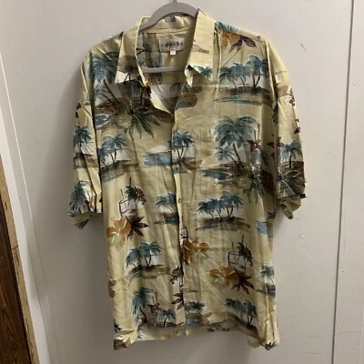 Campa Moda Shirt Yellow Large Pt To Pit 25” Length 30.5” Short Sleeves Vintage - Image 1 of 3