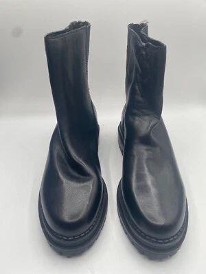 Calvin Klein Greg Women's Black Leather Heel Boots Size 8M NWD (Creased) - Image 1 of 4