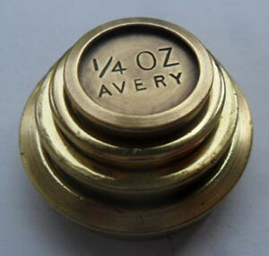 Part Set Vintage Avery Brass Weights - 1/4 oz - 2 oz (1)