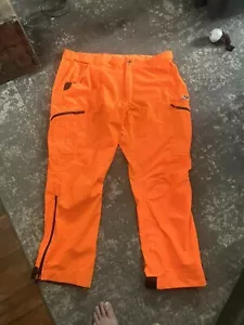 Mossy Oak Scent-Factor Pants Waterproof Blaze Orange Cargo Zipper Pockets 2 XL - Picture 1 of 4