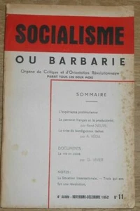 Socialisme ou Barbarie n°11 – Organe de Critique et d’Orientation - Picture 1 of 1