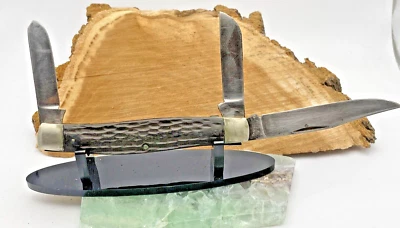 Raro Temprano Ka-Bar Olean NY 3 hojas Stockman mango ecualizado Delrin--989.24 Foto 1 de 4