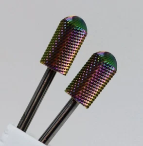 Hartmetall Nagel Bohrer mittel abgerundet Zylinder Regenbogen Gel Acryl Entfernung 1 Stück - Bild 1 von 3