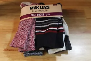 Calcetines MUK LUKS para Mujer Botas Crew-6 Pr-Fits Zapatos Tallas 6-11-Vintage/Arándano-NUEVOS - Imagen 1 de 3