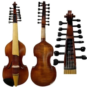 Antiguo modelo Flames arce 7×7 cuerdas Viola d'Amore 16", sonido profesional #15671 - Imagen 1 de 11