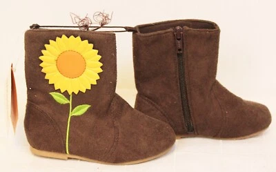 Gymboree Sunflower Smiles Toddler Brown Booties sz 7 NWT Suede Spring Summer - Image 1 of 4
