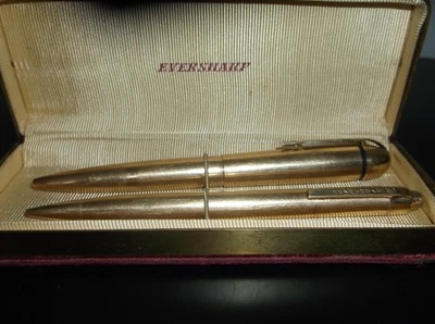 Conjunto de caneta-tinteiro e lápis de ouro maciço 14k Eversharp Skyline original 14K novo na caixa - Imagem 1 de 4