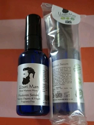2×50ml 100% Organic Hyaluron Acid Serum fine lines wrinkles Unscented Men rrp£19 - Image 1 of 3