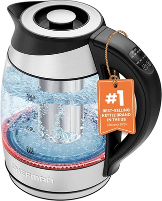 Electric Kettle with Temperature Control, 5 Presets LED Indicator Lights, Rem... - Image 1 of 4