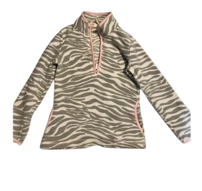 Brown and White Kids Faded Glory Quarter Zip Size 7-8 - Image 1 of 3