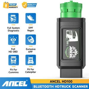 ANCEL HD100 Bluetooth Diesel Heavy Duty Truck OBD Scanner DPF Regen for Cummin - Picture 1 of 12