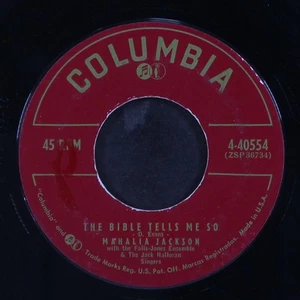 MAHALIA JACKSON: the bible tells me so / a satisfied mind COLUMBIA 7" Single - Picture 1 of 2