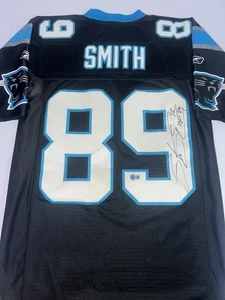 Camiseta deportiva cosida firmada autografiada por Steve Smith Sr de los Carolina Panthers - ¡CERTIFICADO DE AUTENTICIDAD! - Imagen 1 de 8