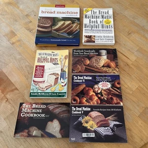 7 Bread Machine Cookbooks Lot Donna Rathmell German Linda Rehberg Betty PlsCDesc - Picture 1 of 16