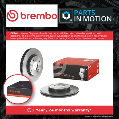 2x Brake Discs Pair Vented Front 258mm 09.A968.21 Brembo Set 1523795 1535924 New - Image 1 of 4