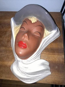50s Vintage Cortendorf Wall Mask #3430 Beautiful Woman's Face Plaque - German - Picture 1 of 2