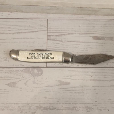 Vintage Imperial Prov RI USA 2 Blade Folding Knife "BORK AUTO PARTS" Peoria, IL - Image 1 of 4