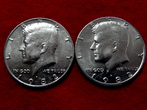 1982 P D KENNEDY  CLAD HALF DOLLARS  (2-COINS)     ITEM  #52R Cover