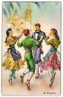 Knstler-AK / Spanien, Spanische Folklore, Tanzgruppe in Volkstracht (200/1)