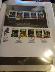 FOGLIO CON FRANCOBOLLI PER SCRAPBOOKING/GIORNALI FIORI VINTAGE (FLORA55) - Foto 1 di 1