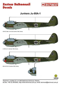 Junkers Ju-88A-1 1940 - 32038 - decals - Picture 1 of 3