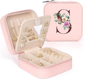 Mothers Day Gifts for Mom - Travel Jewelry Case, Small Travel Jewelry Organizer - Picture 1 of 7