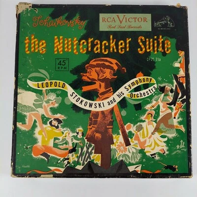 Leopold Stokowski Nutcracker Suite RCA Victor Red Seal 3 Red 7" 45 RPM Vinyl Set Foto 1 de 4
