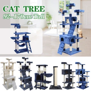 92-170cm Cat Tree Scratching Post Scratcher Tower Condo Bed House Furniture - Picture 1 of 18