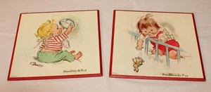 Vintage F.W. Funnell 1961, versiegelt Pressholz Kleinkind Kunst von Dorothy W Fox - Bild 1 von 9