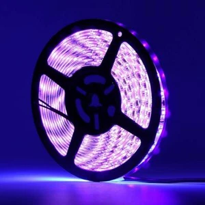 33FT LED UV Black Strip Light Purple Lighting 12V Ultraviolet Flexible 600LEDs - Picture 1 of 8