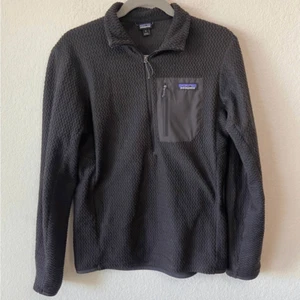Patagonia R1 Air Zip-Neck Pullover Men’s Sz S Black Textured Grid Fleece Outdoor - Picture 1 of 5