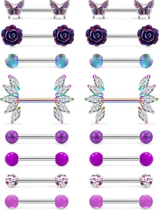 Nipple Rings for Women Nipple Piercing Jewelry 14G Surgical Steel Cubic Zircon 1 - Picture 1 of 7
