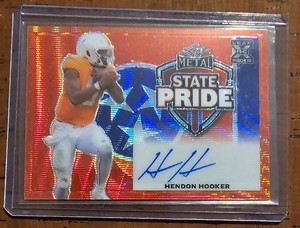 2023 Leaf Metal Football Hendon Hooker Red Wave #3/3 SP-HH1