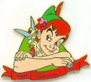Prendedor Disney 28294 DA PINS Feliz Día de San Valentín 2004 Peter Pan y Tinker Bell LE - Imagen 1 de 8