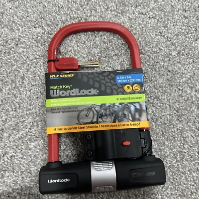 WordLock 14 mm Steel Shackle Match Word On Key With Lock Red 4.5" x 8" - Image 1 of 2