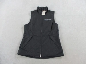 Peter Millar Vest Womens Medium Black Quilted Golf Full Zip Filled Outddor $199 - Picture 1 of 12
