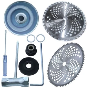 Carbide Tip Brush Cutter Trimmer Blades Kit With Universal Adapter 10" x 40&80T - Picture 1 of 7