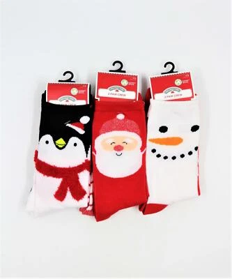Navidad 3 Pares Calcetines Corte Bajo Total 6 Diseños Varios Unisex Vacaciones 4-10 Foto 1 de 4