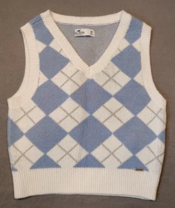 Hollister Top Corto Mujer Azul Medio Argyle Sin Mangas - Imagen 1 de 6