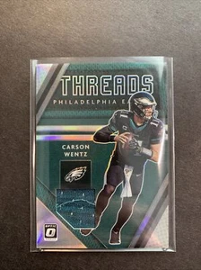 2020 Donruss Optic Prizm Football THREADS Carson Wentz Jersey Relic - Eagles - Picture 1 of 2