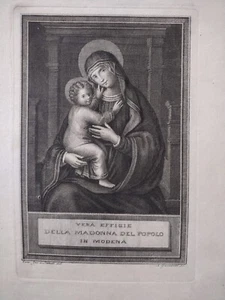 Madonna del Popolo Modena acquaforte originale stampa antica Gismondi da Palude - Foto 1 di 5