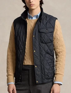 Polo Ralph Lauren Men's Logo Patch Water-Repellent Quilted Vest - L - Picture 1 of 4