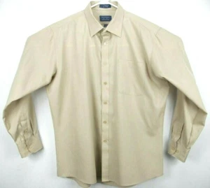 Pacewear Camicia Uomo Taglia 17 L/S Bottoni Antirughe Tessuto Largo Beige - Foto 1 di 6